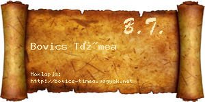 Bovics Tímea névjegykártya